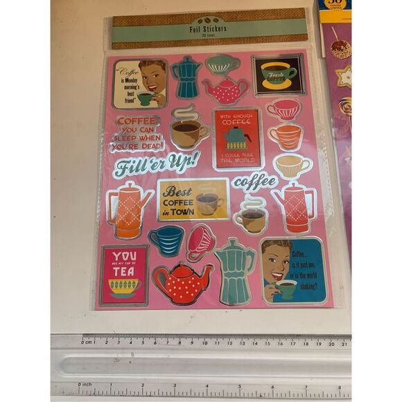 Foil STICKERS Sweets Treats Crafting Scrapbooking-Lot of 3 Packs-NEW School/Arts - Picture 1 of 5